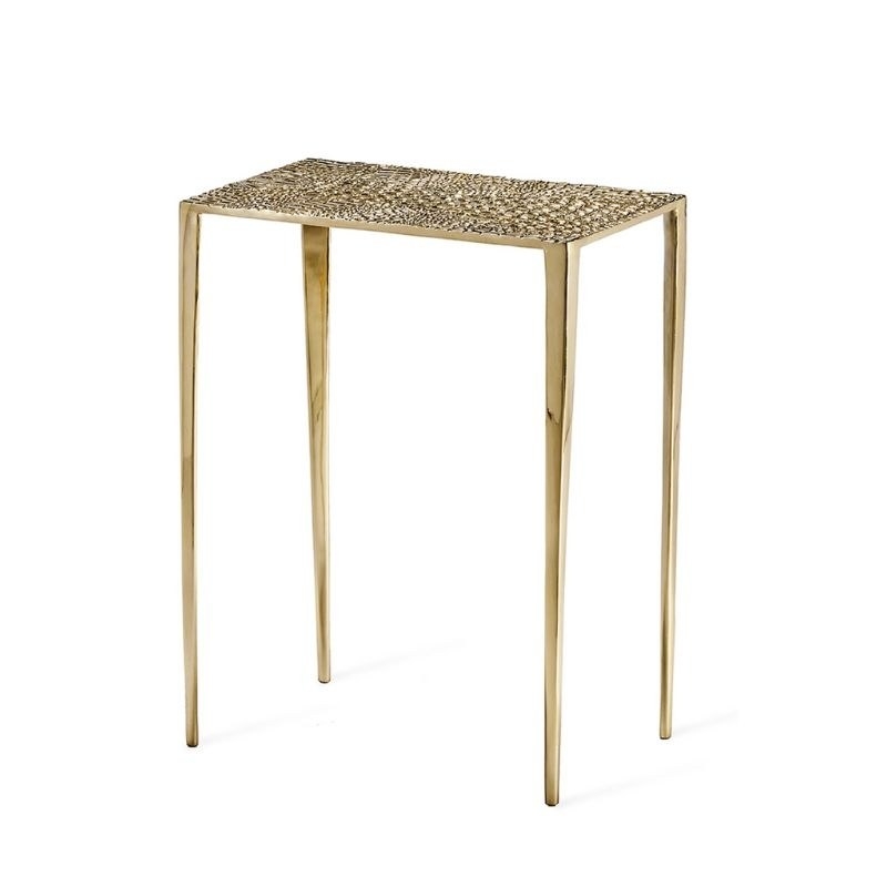Axel Rectangle Croc Table in Brass for the MCA Holiday Theater green room